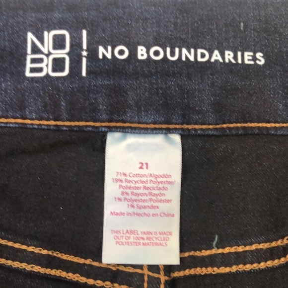 NO BO No Boundaries Plus High-Rise Flare Dark Wash Double Button Jean Size 21 - Picture 7 of 10